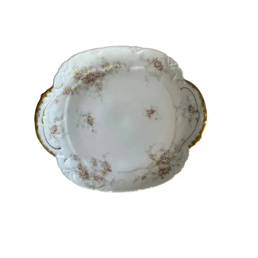 Theodore Haviland Limoges France Pink Roses Oval Platter Dish